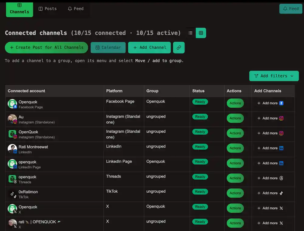 Group Connected Channels Using Smart Filter
